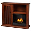 Real Flame Jonathon Mahogany Bookcase Gel Fuel Fireplace