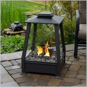 Real Flame Sierra Black Outdoor Gel Fuel Fireplace in Black
