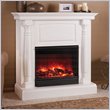 Real Flame Pillar Electric Fireplace in White
