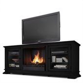 Real Flame Hudson Ventless Gel Fireplace and TV Stand in Black Finish