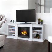 Real Flame Fresno TV Stand Gel Fireplace in White Finish