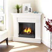 Real Flame Chateau Gel Corner Fireplace in White Finish