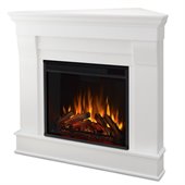 Real Flame Chateau Electric Corner Fireplace in White Finis