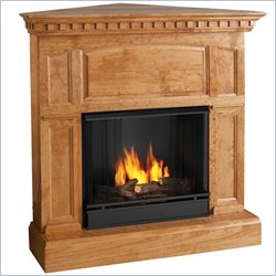 Real Flame Heritage Oak Corner Gel Fuel Fireplace