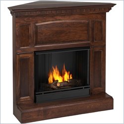 Real Flame Heritage Mahogany Corner Gel Fuel Fireplace