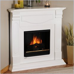 Real Flame Cambridge White Corner Fireplace