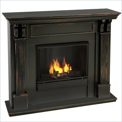 Real Flame Ashley Gel Fireplace in Blackwash  Finish