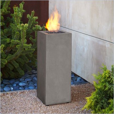 Real Flame Baltic Propane Fire Column in Glacier Gray