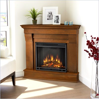 Real Flame Chateau Electric Corner Fireplace in Espresso Finish