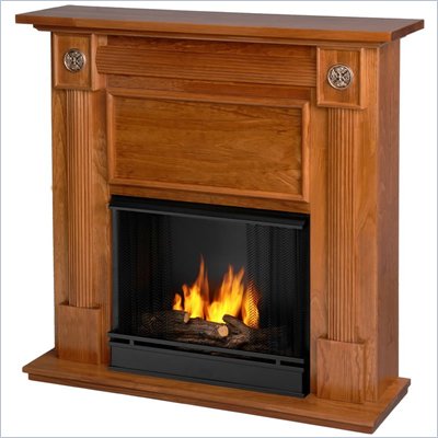 Real Flame Edinburgh Regency Oak Gel Fuel Fireplace