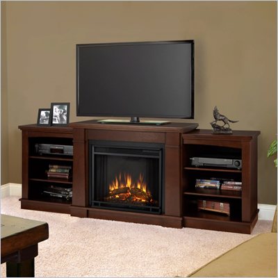 Real Flame Hawthorne Electric Fireplace TV Stand in Dark Espresso