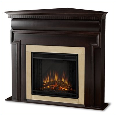 Real Flame Mt. Vernon Corner Electric Fireplace in Dark Walnut