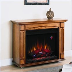 Classic Flame Lancaster Electric Fireplace on Casters in Antique Oak
