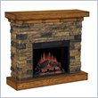 Classic Flame Flagstone Stacked Stone Electric Fireplace in Distressed Oak