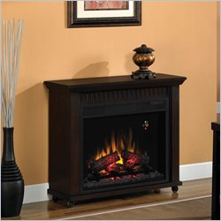Classic Flame Chimney Free Rolling Electric Fireplace in Espresso Finish