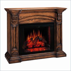 Classic Flame Augusta Free Standing Electric Fireplace In Antique Oak Picture