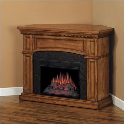 Classic Flame Nantucket Corner Electric Fireplace in Premium Oak