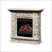 Dimplex Lincoln Simulated River Rock Electric Fireplace in Natural Stone