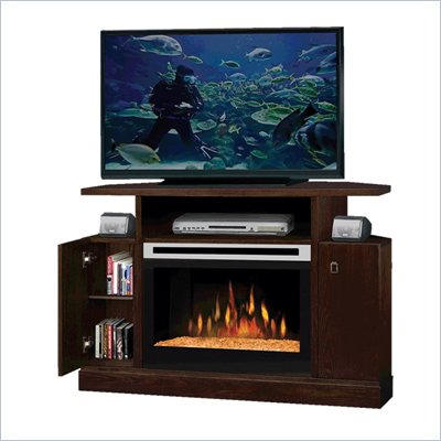 Dimplex Cheshire Electric Fireplace Corner TV Stand in Warm Mocha Finish
