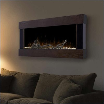 Dimplex Chalet Wall Mount Electric Fireplace in Mocha Ash