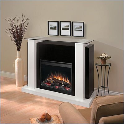Dimplex Electraflame Bella Free Standing Electric Fireplace in White and Black