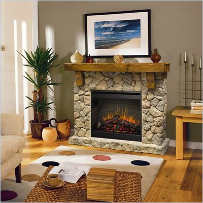 Dimplex Electraflame Fieldstone Natural Stone Free Standing Electric Fireplace
