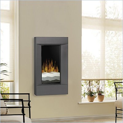 Dimplex Electraflame Wall Mount Electric Fireplace with Rectangular Trim in Gunmetal