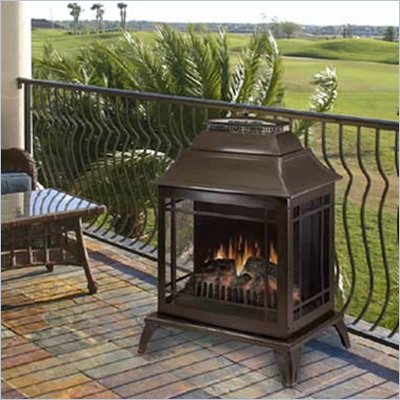 Dimplex Spectra Outdoor Electric Free Standing Metallic Brown Fireplace Display
