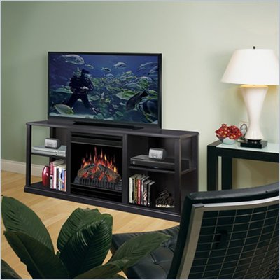 Dimplex Cornet TV Stand with Electric Fireplace in Black