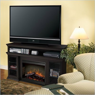Dimplex Symphony Media Bennett TV Stand with Electric Fireplace in Espresso