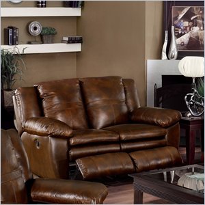  Catnapper Sonoma Reclining Leather Loveseat in Sable 