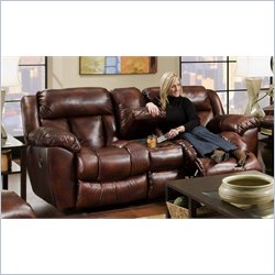 Catnapper Eclipse Gliding Console Loveseat in Cognac