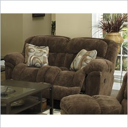 Catnapper Tundra Rocking Reclining Loveseat in Chocolate and Moss