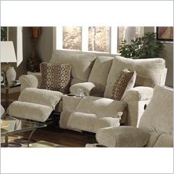Catnapper Madison Reclining Console Loveseat in Sable and Earth