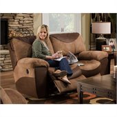 Catnapper Portman Reclining Loveseat in Saddle and Chocolate