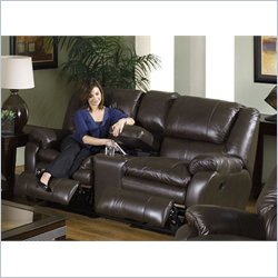 Catnapper Allegro Reclining Console Loveseat in Coffee