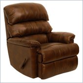 Catnapper Bentley Leather Touch Chaise Rocker Recliner Chair in Tobacco