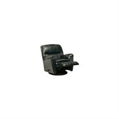 Catnapper Cosmo Bonded Leather Swivel Glider Recliner Chair in Black
