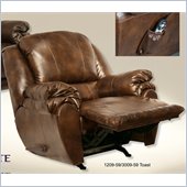 Catnapper Commodore Bonded Leather Chaise Rocker Recliner in Toast