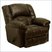 Catnapper Winchester Bonded Leather Chaise Rocker Recliner in Tobacco