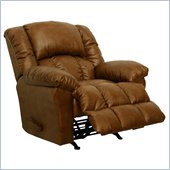 Catnapper Winchester Bonded Leather Chaise Rocker Recliner Chair in Saddle