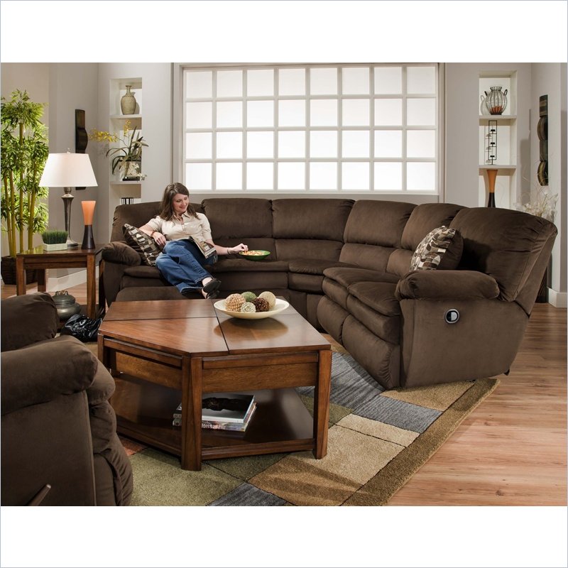 Catnapper Falcon 2 Piece Reclining Sectional in Chocolate and Espresso