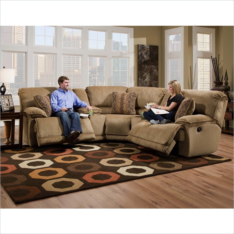 Catnapper Grandover 5 Piece Sectional Sofa in Sandstone and Ginger