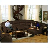 Catnapper Compass 6 Piece Sectional Sofa with RSF Chaise in Espresso