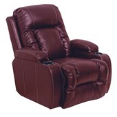 Catnapper Top Gun Bonded Leather-Power Chaise Recliner Chair in Red