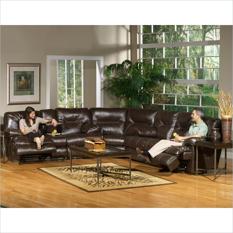 Catnapper Cortez 3 Piece Sectional Sofa in Brown