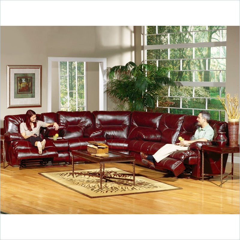 Catnapper Cortez 3 Piece Sectional Sofa in Red