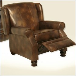 Catnapper Colby No Handle Bonded Leather Reclining Chair in Toast