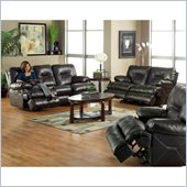 Catnapper Cortez Reclining 3 Piece Set Sofa in Dark Brown Bonded Leather