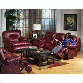 Catnapper Cortez Reclining 3 Piece Set Sofa in Red Bonded Leather